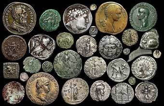 Римские и греческие монеты. Фото с сайта Ancient Greek & Roman Coins 