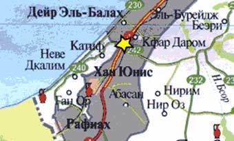 Место взрыва на перекрестке Гуш-Катиф