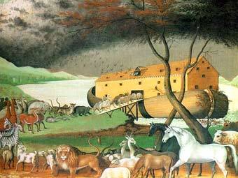 "Ноев ковчег" кисти Эдварда Хикса. Иллюстрация с сайта wikipedia.org 