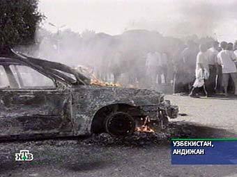 Последствия беспорядков в Андижане. Кадр НТВ, архив, май 2005 года 