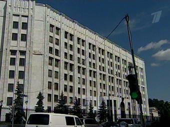 Здание Минобороны в Москве. Кадр Первого канала, архив