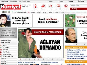 Главная страница сайта hurriyet.com.tr, 06.06.2010