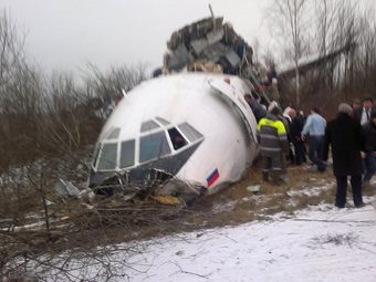 Разбившийся в Домодедово Ту-154. Фото ©AFP