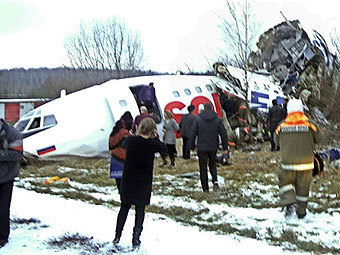Фото ©AFP с места аварии Ту-154