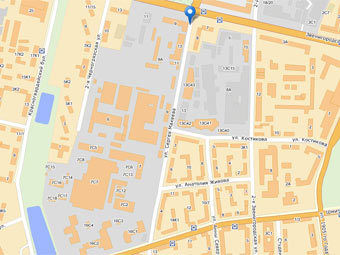 Район пожара на карте. Скриншот с сервиса maps.ya.ru
