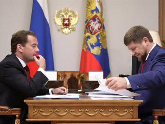 Дмитрий Медведев и Рамзан Кадыров. Фото ©AFP