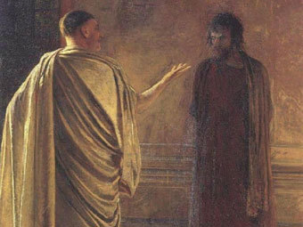 Фрагмент картины Николая Ге "'Что есть истина?' Христос и Пилат"