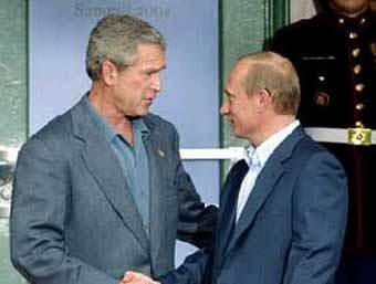 Джордж Буш и Владимир Путин на саммите восьмерки в Си-Айленде. Фото Reuters